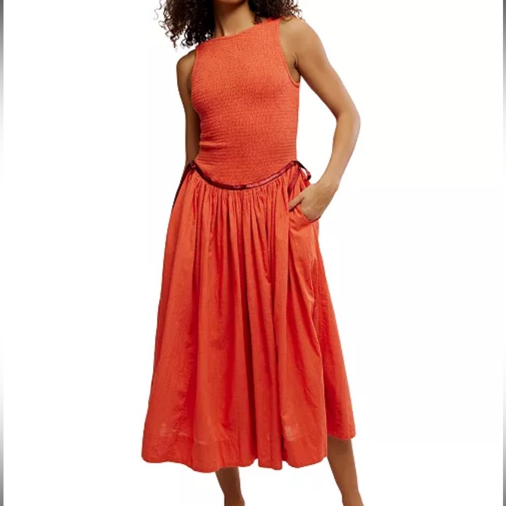 Free People Nightingale Smocked Midi Dress